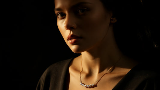 925 Sterling Silver Zircon cable chain Geometric Necklace